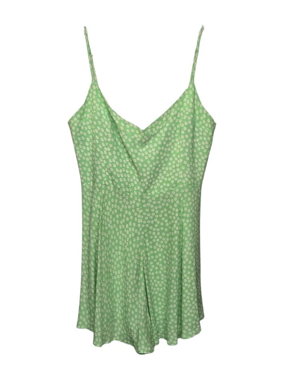 Ditsy Floral Skort Dress Flowy Spaghetti Strap Y2K Green Daisies Zara Size M